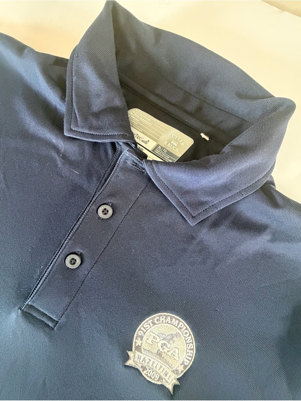 Cutter & Buck Dark Blue Polo with PGA Championship Embroidered Patch